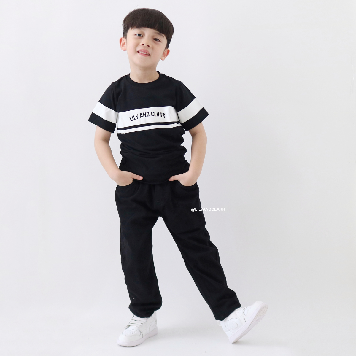 LILY AND CLARK CHINOS BAGGY PANTS BASIC CB02 HITAM