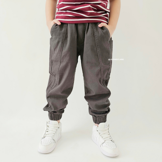 LILY AND CLARK CHINOS BAGGY PANTS JOGER CBJ03 GREY