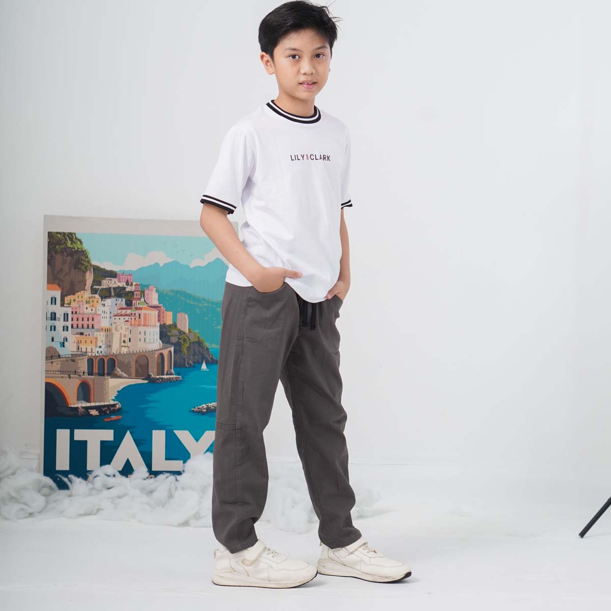 Lily And Clark Kaos Anak Warna Putih RIB SALUR KLC130