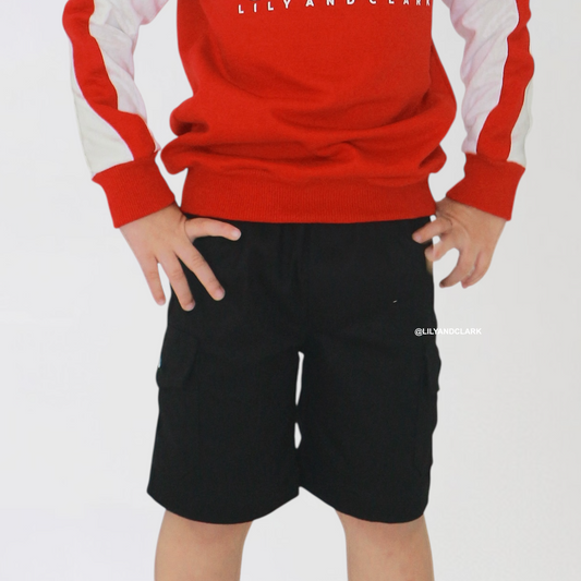Lily And Clark Celana Cargo Chino Pendek CGP02 Hitam