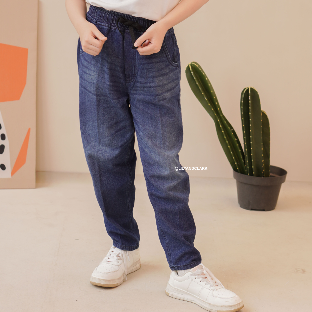 LILY AND CLARK Celana Jeans Baggy Basic Anak Untuk Usia 2-15 Tahun - JBB01