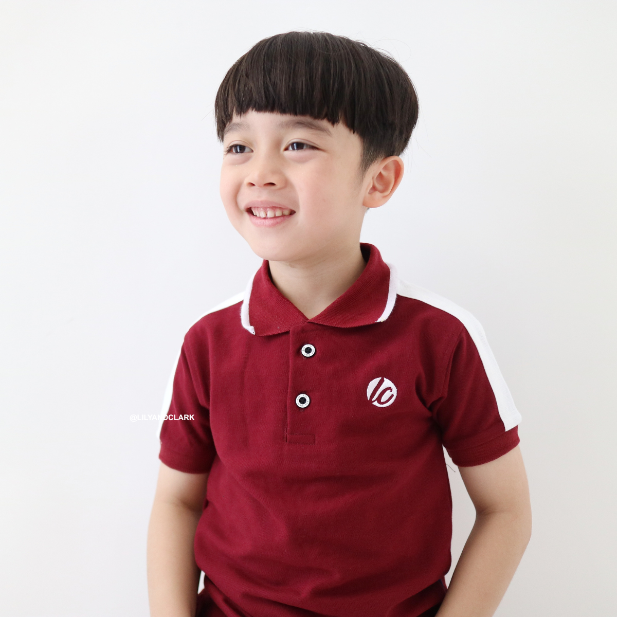 Lily And Clark Kaos Polo Anak Warna Maroon List - KK18-MAROON