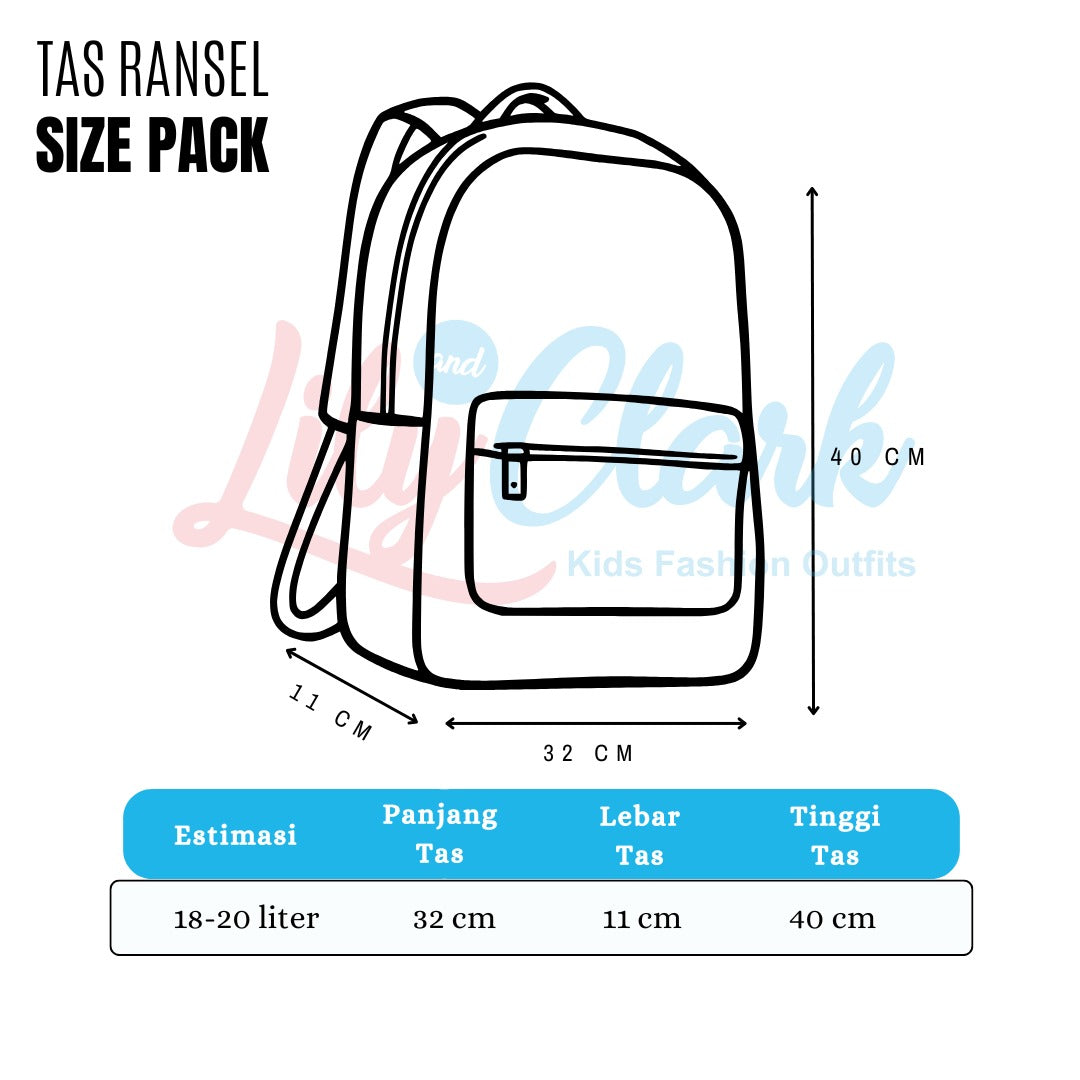 LILY AND CLARK Tas Ransel Anak warna Hitam KAVI-01