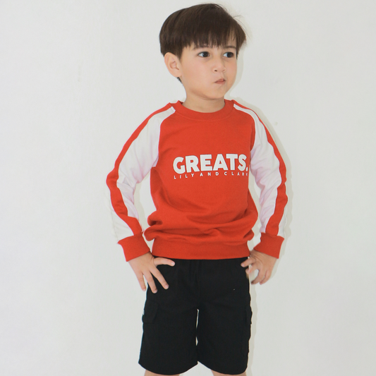 Lily And Clark Sweater Anak Warna Merah ST32 HEBAT