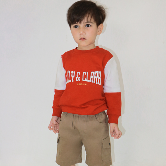 Lily And Clark Sweater Anak Unisex Warna Merah ST31
