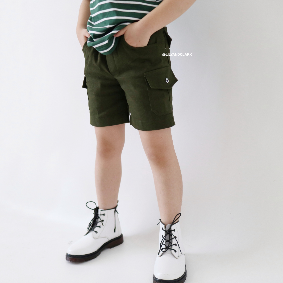 Lily And Clark Celana Cargo Chino Pendek CGP03 Army