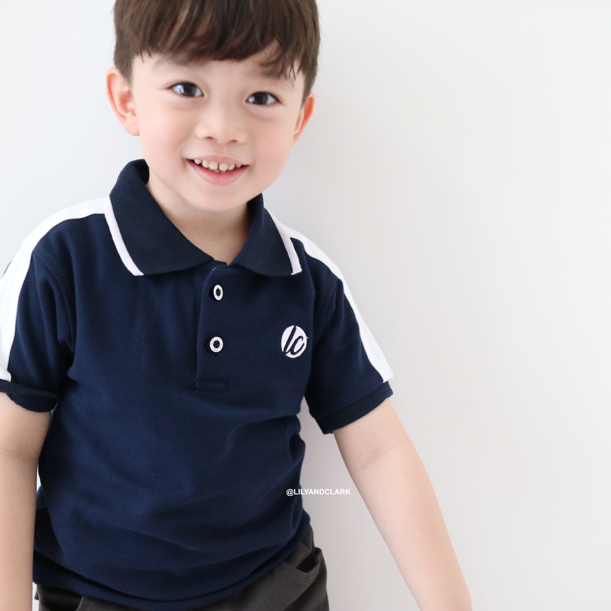 Lily And Clark Kaos Polo Anak Warna Navy List - KK18-NAVY