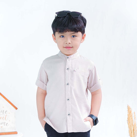 KEMEJA PENDEK ANAK LINEN KL04