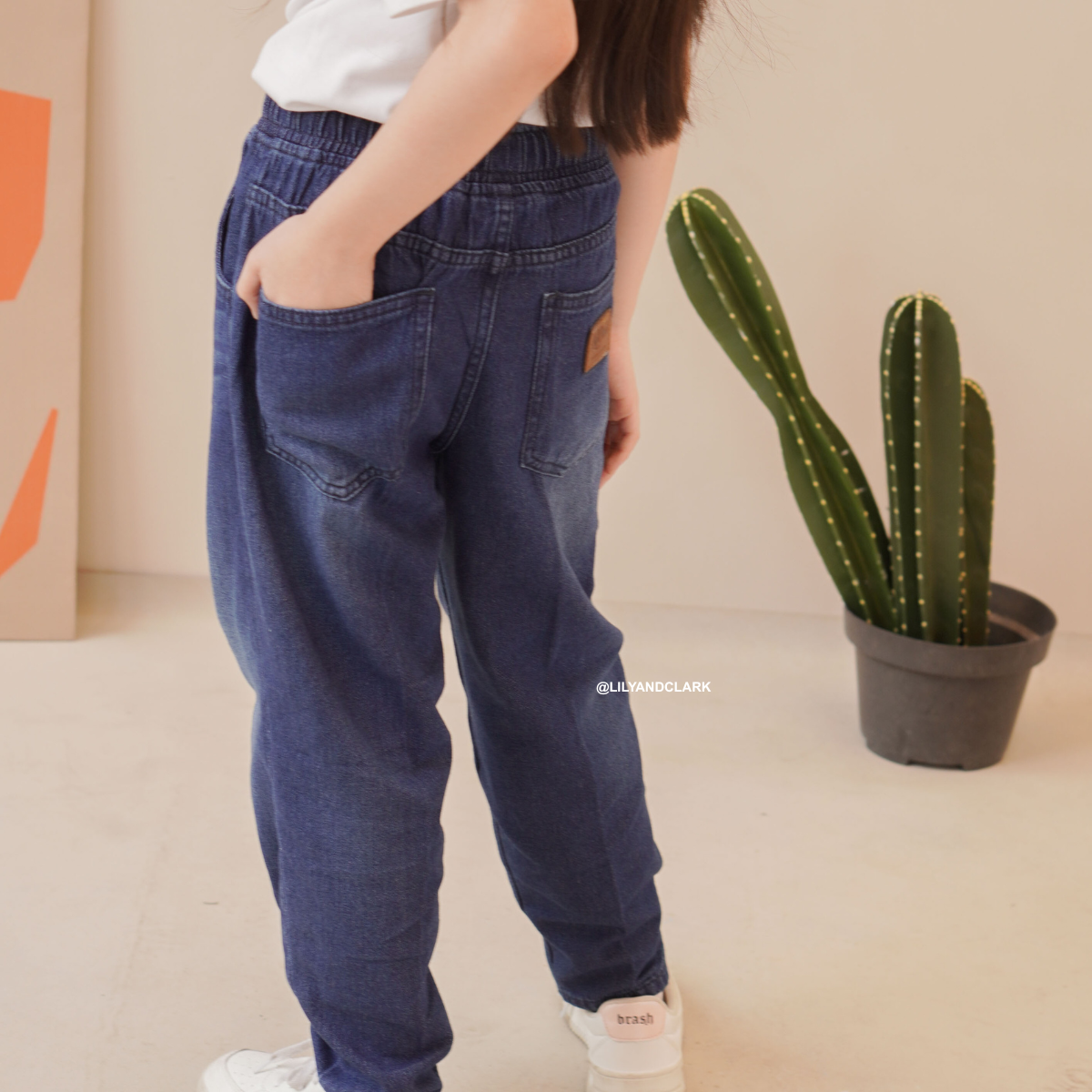 LILY AND CLARK Celana Jeans Baggy Basic Anak Untuk Usia 2-15 Tahun - JBB01