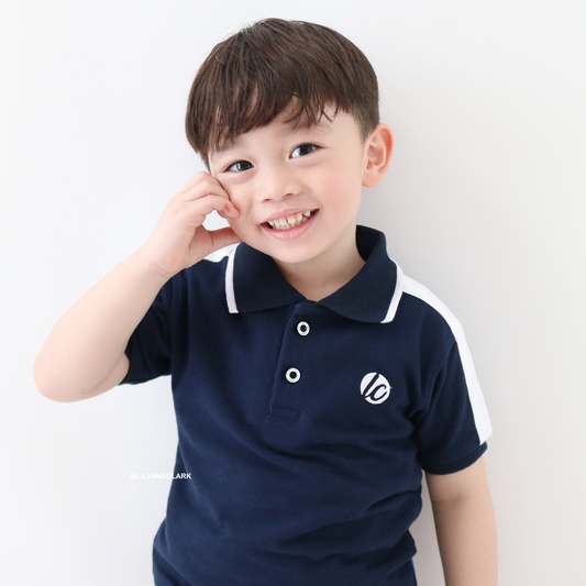 Lily And Clark Kaos Polo Anak Warna Navy List - KK18-NAVY