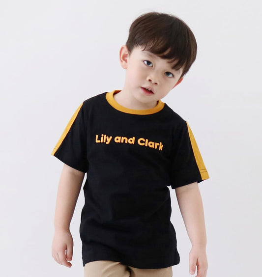LILY AND CLARK Kaos Anak Laki-Laki warna Hitam Mustard KLC123