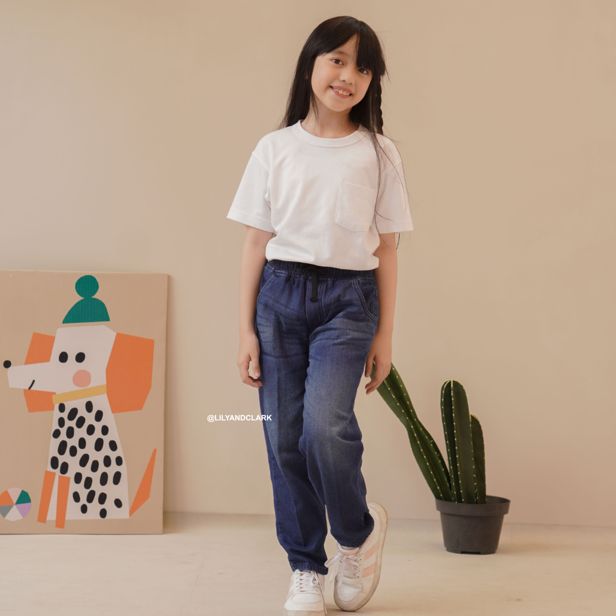 LILY AND CLARK Celana Jeans Baggy Basic Anak Untuk Usia 2-15 Tahun - JBB01