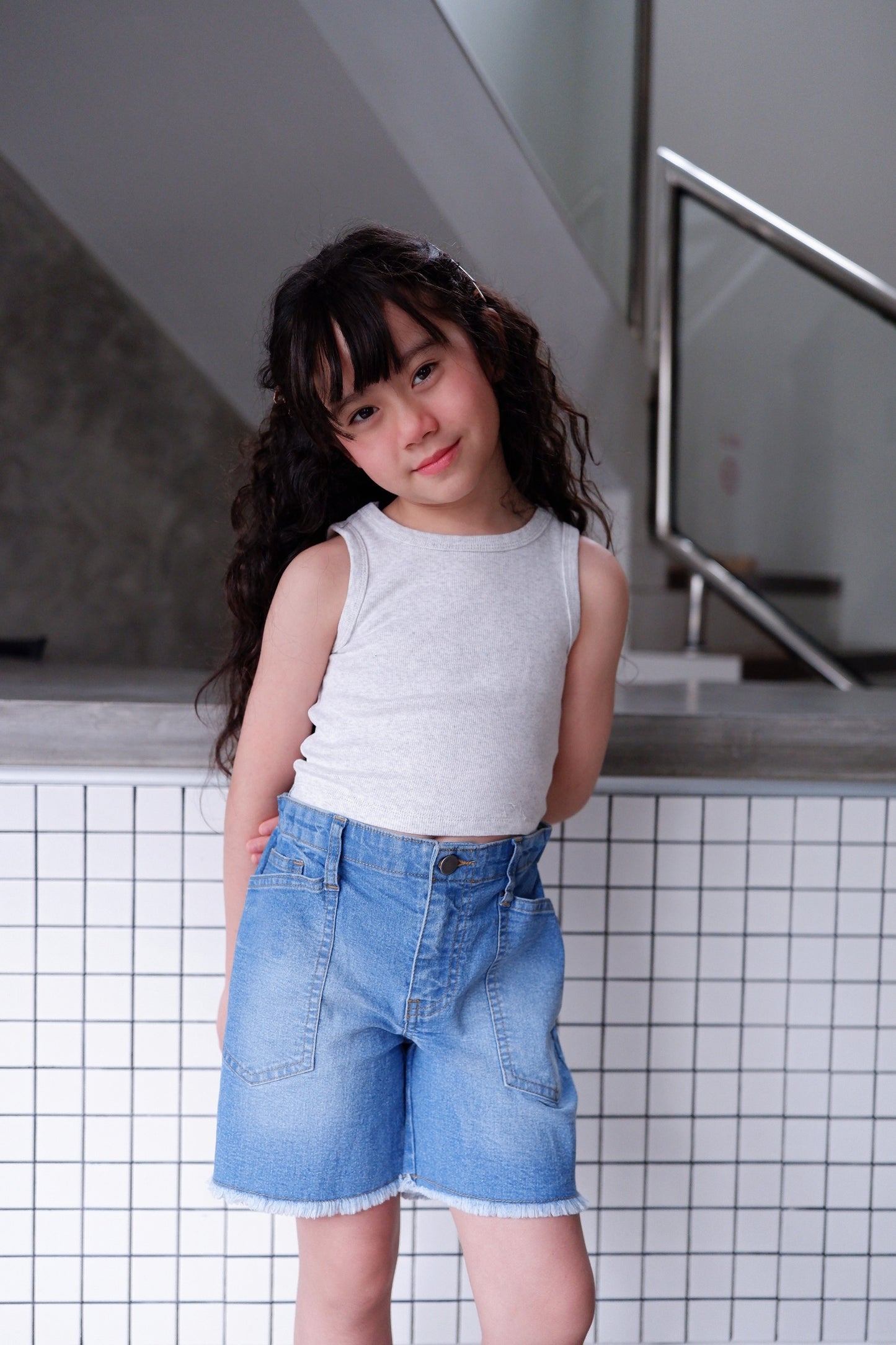 LILY AND CLARK Celana Jeans Pendek Anak Perempuan JC01