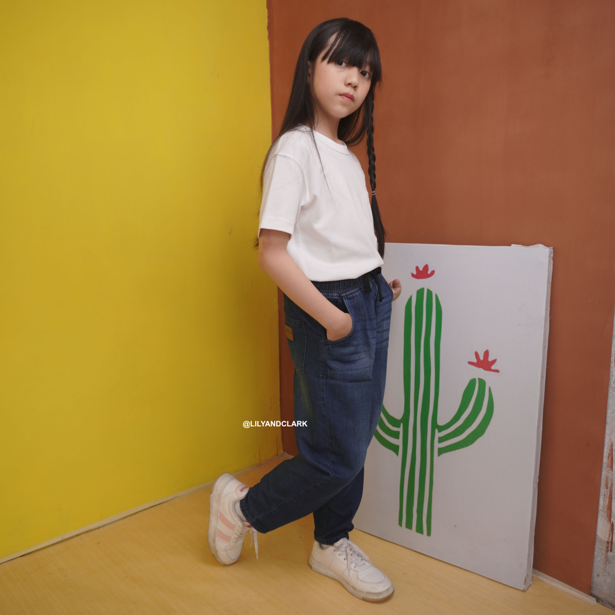 LILY AND CLARK Celana Jeans Baggy Basic Anak Untuk Usia 2-15 Tahun - JBB01