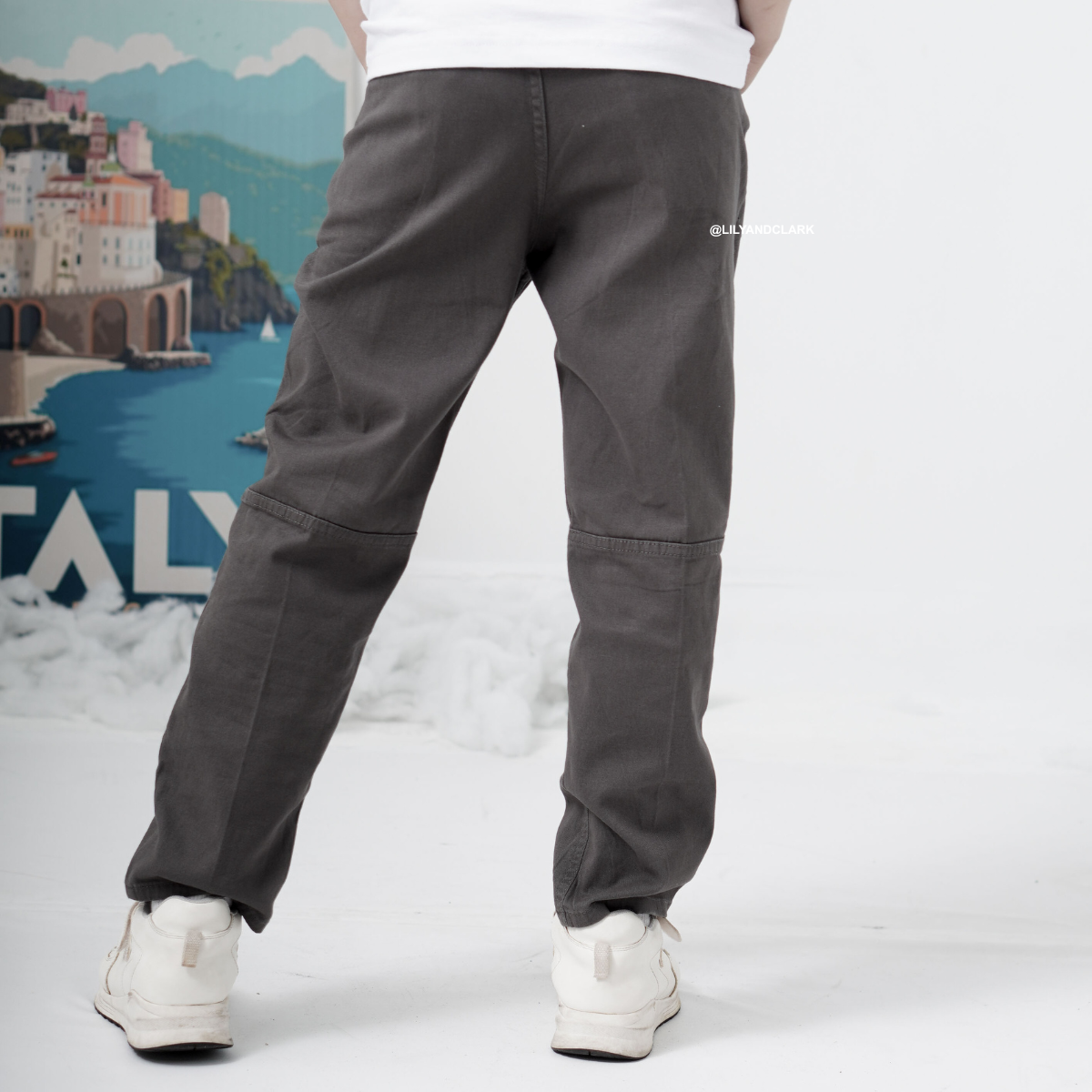 LILY AND CLARK CHINOS BAGGY PANTS BASIC Warna Abu CB03