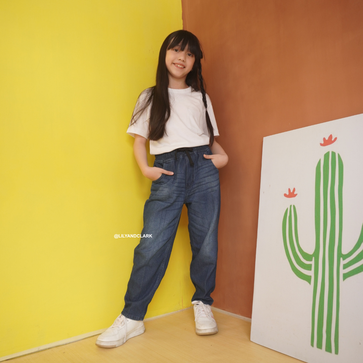 LILY AND CLARK Celana Jeans Baggy Basic Anak Untuk Usia 2-15 Tahun - JBB01