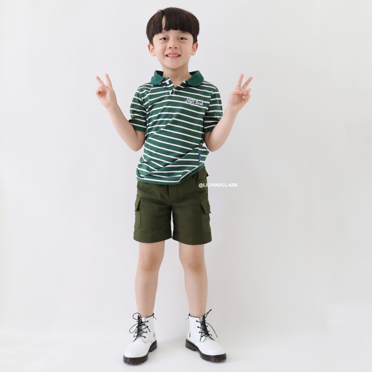 Lily And Clark Celana Cargo Chino Pendek CGP03 Army