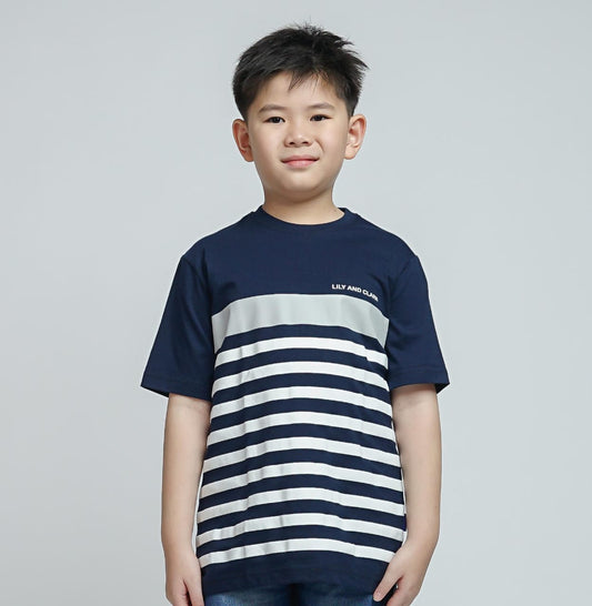 LILY AND CLARK Kaos ANak Laki-laki warna Navy KLC115