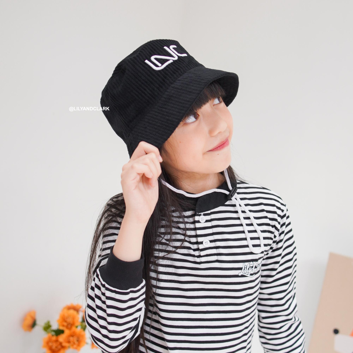 Lily And Clarj Topi Bucket Tali BC02-HITAM