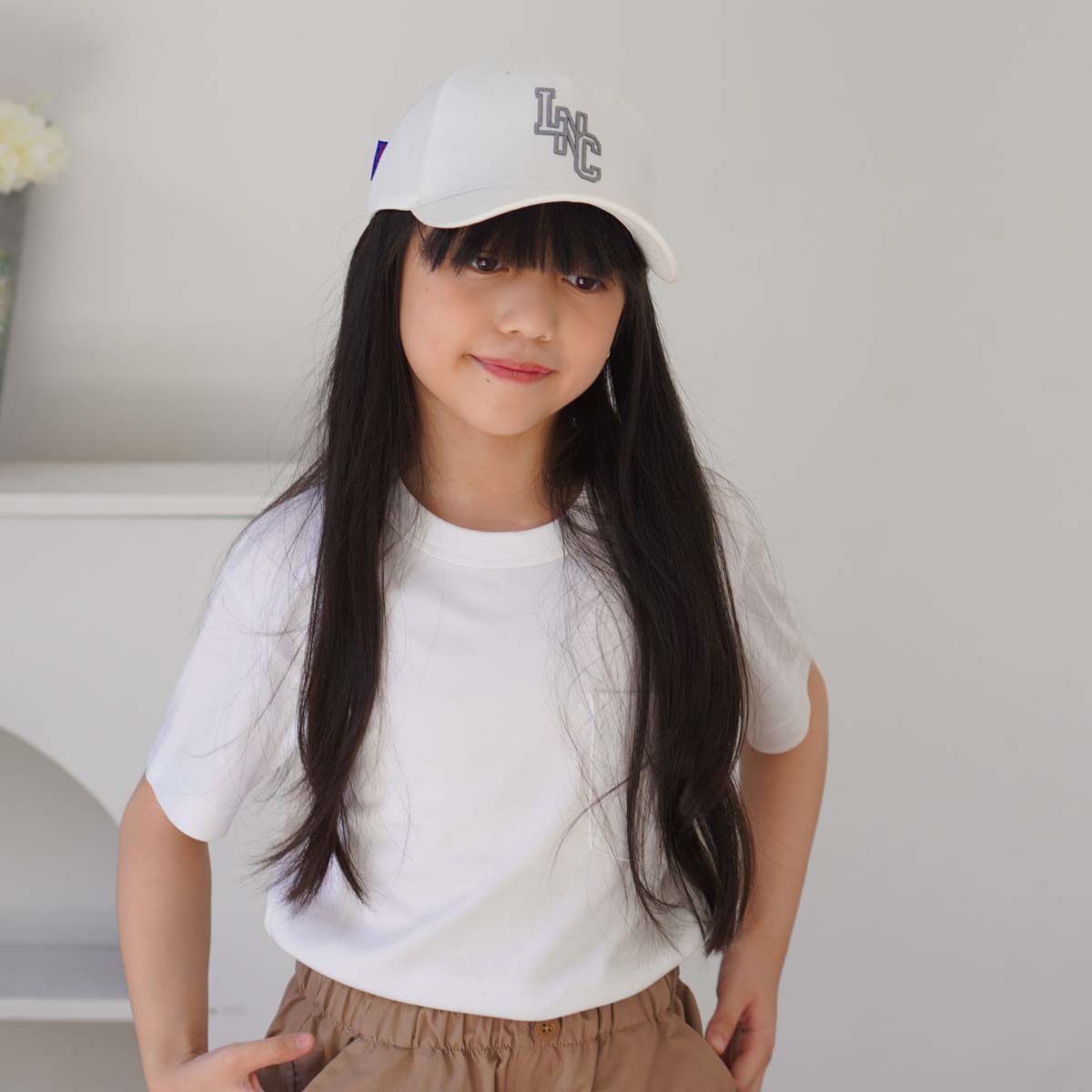 Lily And Clark Topi Baseball Anak Unisex PREMIUM V2 Warna WHITE -TB18-OFF-WHITE