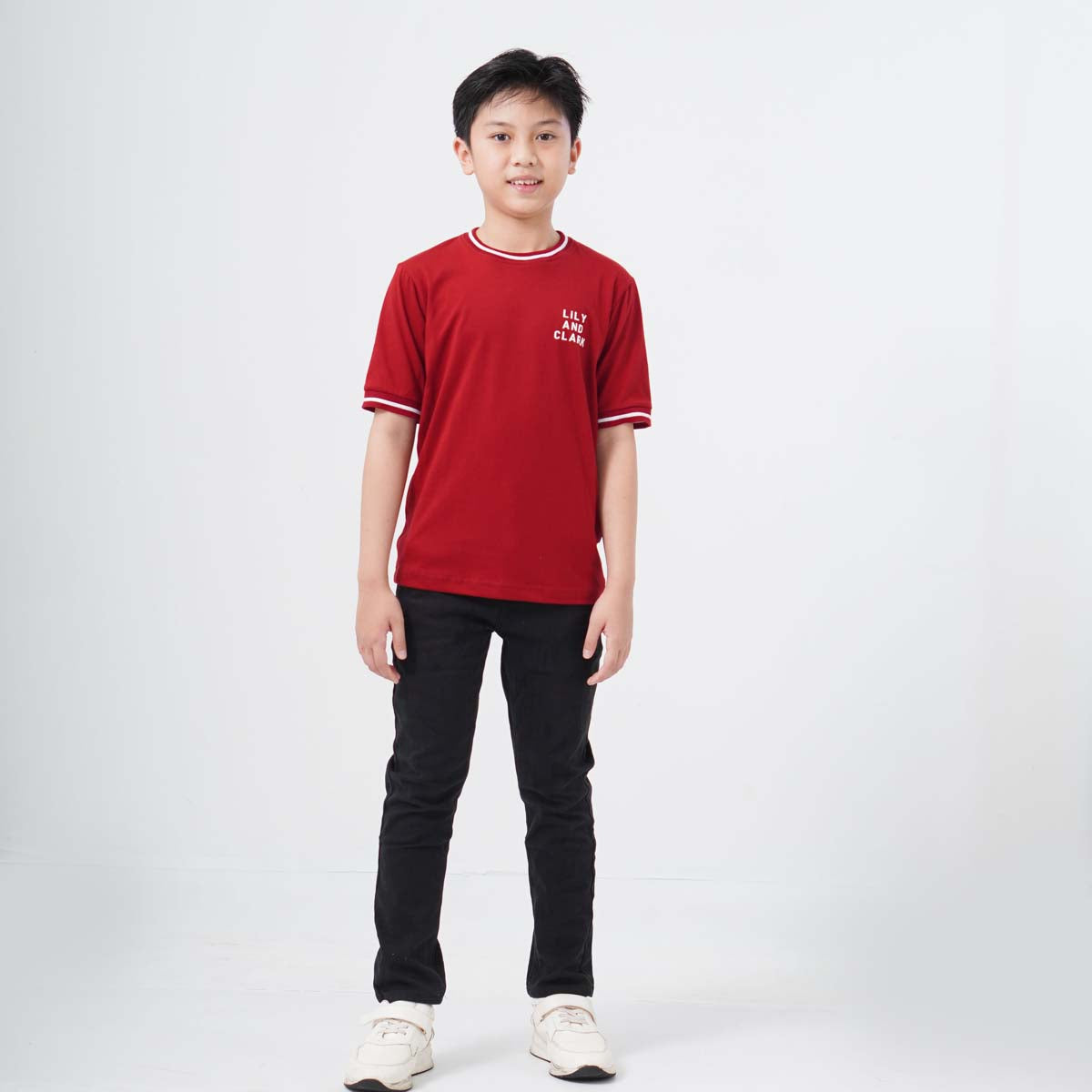 Lily And Clark Kaos Anak Unisex RIB SALUR Warna Maroon-KLC131-MAROON