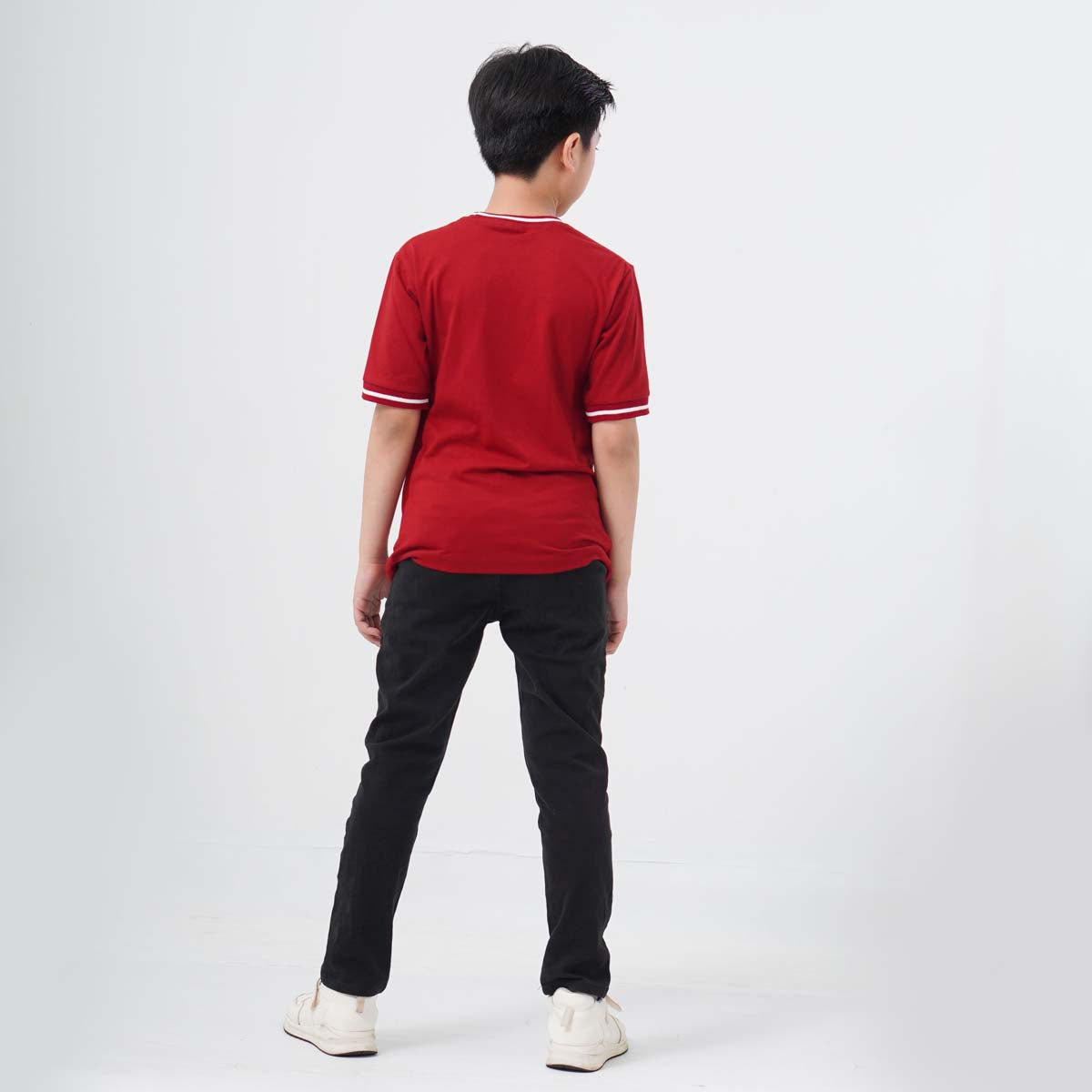 Lily And Clark Kaos Anak Unisex RIB SALUR Warna Maroon-KLC131-MAROON