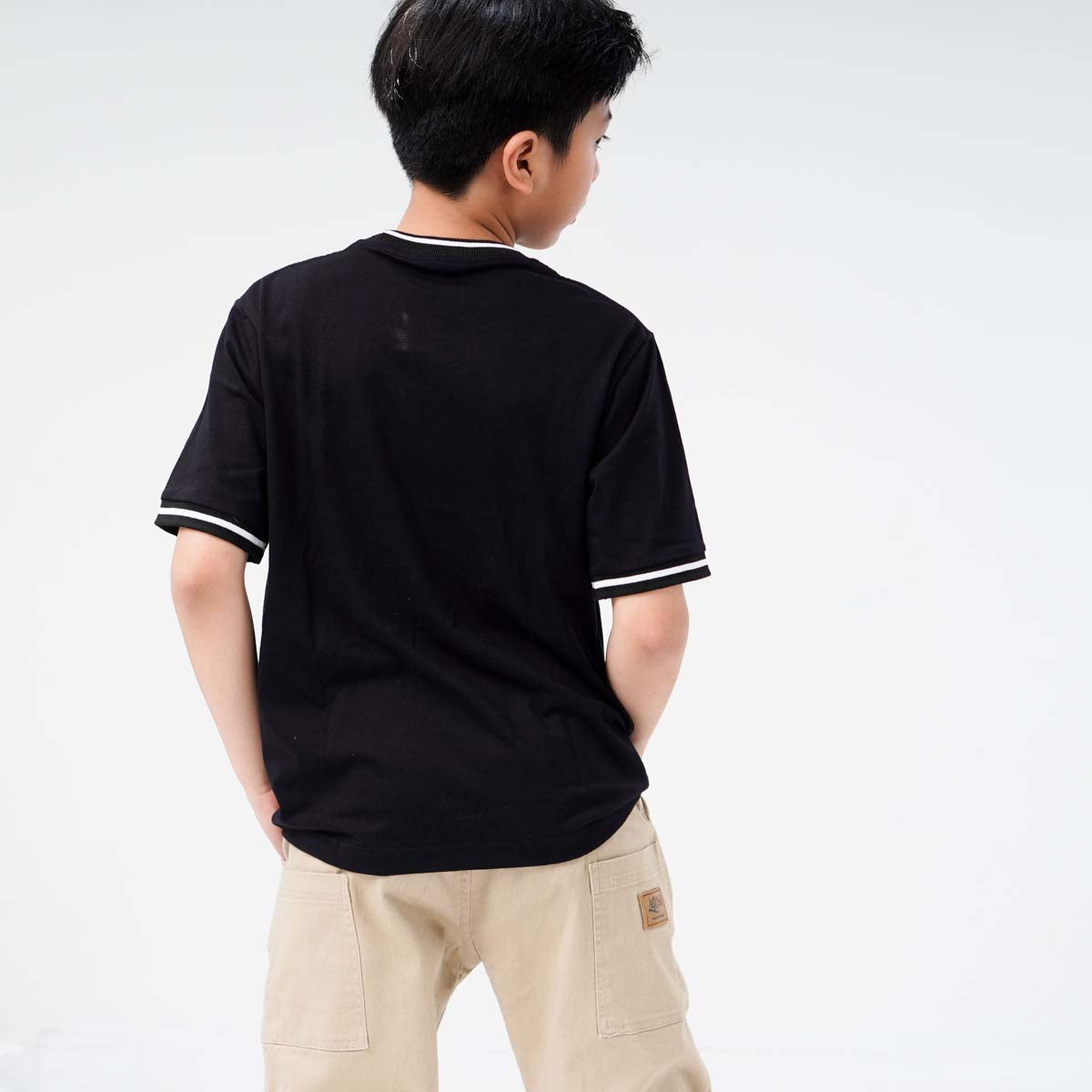 Lily And Clark Kaos Anak Unisex RIB SALUR Warna Hitam-KLC131-HITAM