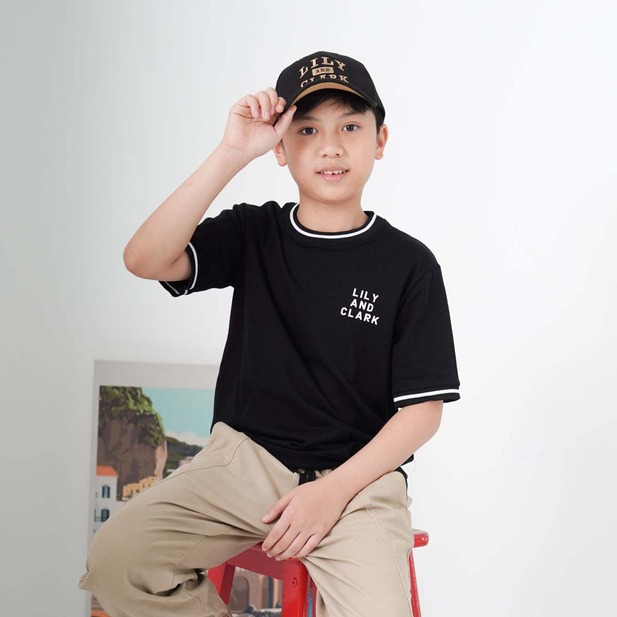 Lily And Clark Topi Baseball Anak PREMIUM V2 Warna Hitam Combine TB20-HITAM