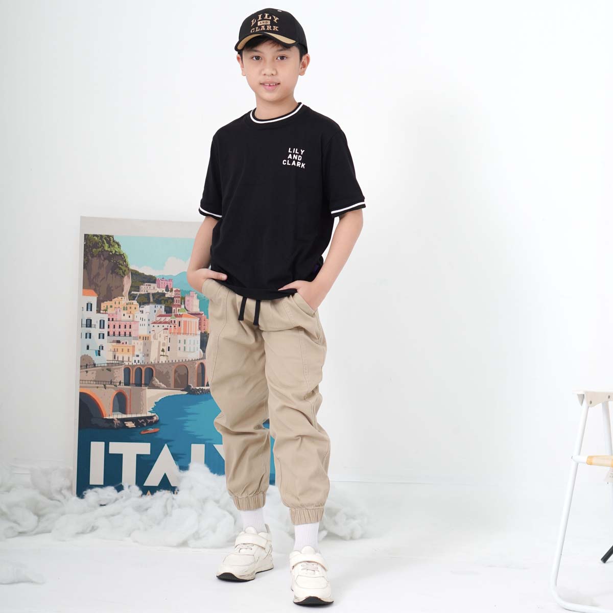 Lily And Clark Topi Baseball Anak PREMIUM V2 Warna Hitam Combine TB20-HITAM