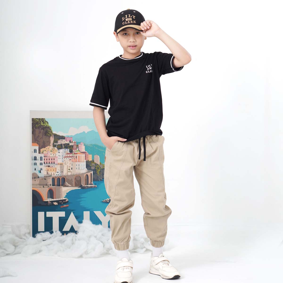 Lily And Clark Topi Baseball Anak PREMIUM V2 Warna Hitam Combine TB20-HITAM