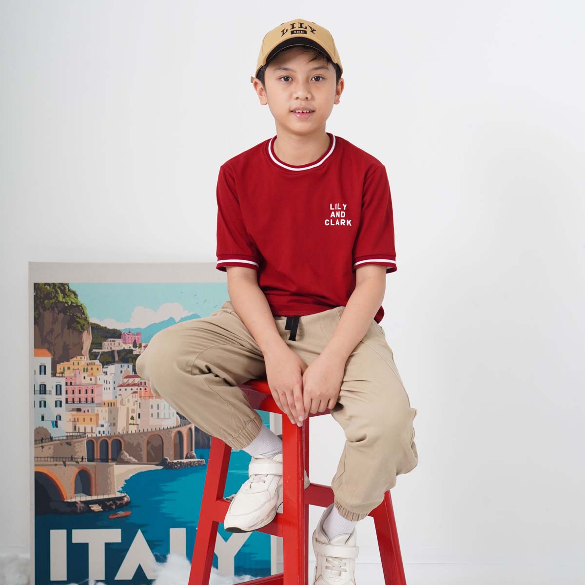 Lily And Clark Topi Baseball Anak PREMIUM V2 Warna Khaki Combine TB20-KHAKI