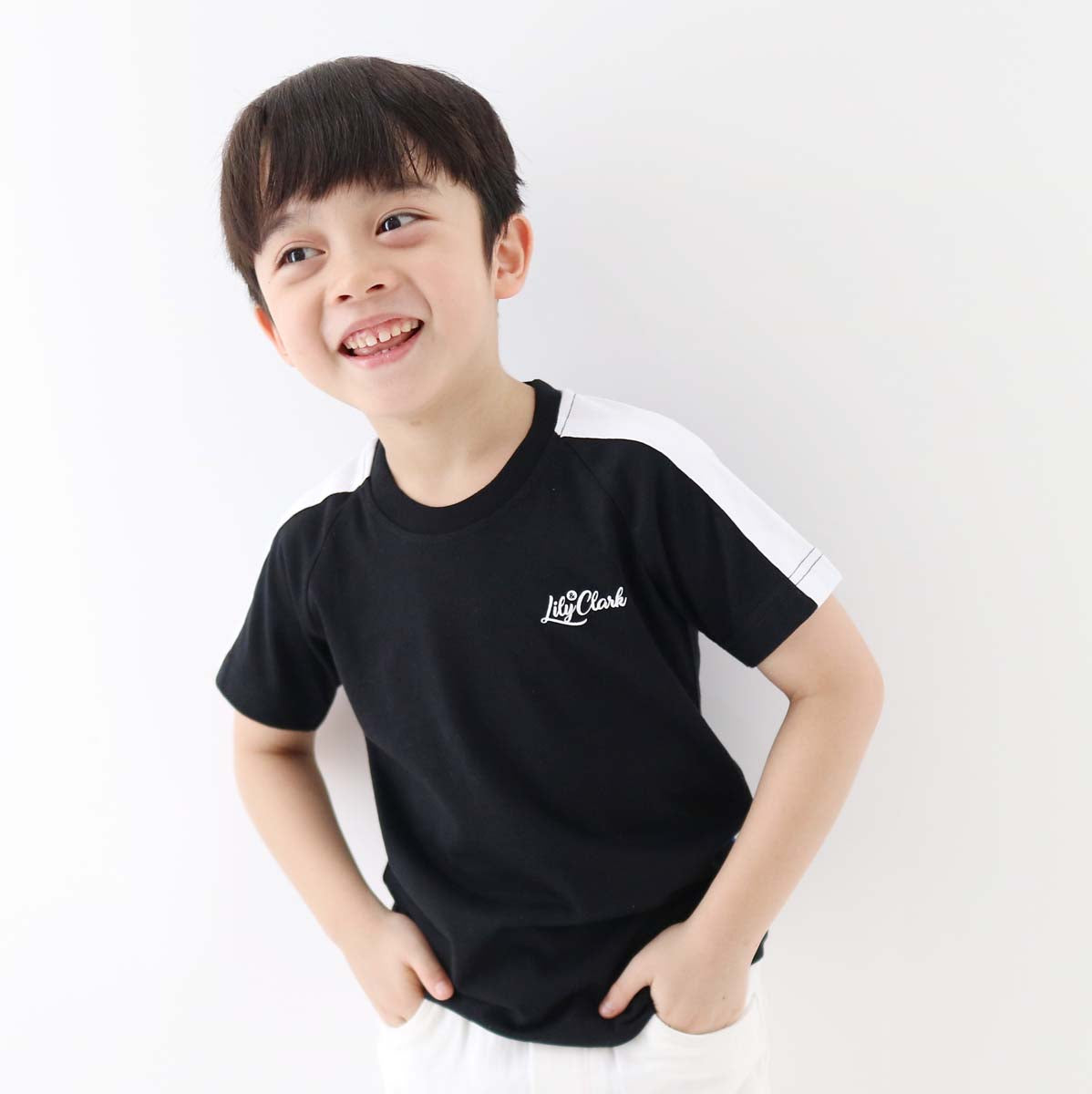 LILY AND CLARK Kaos Anak Keren warna Hitam KLC133-HITAM