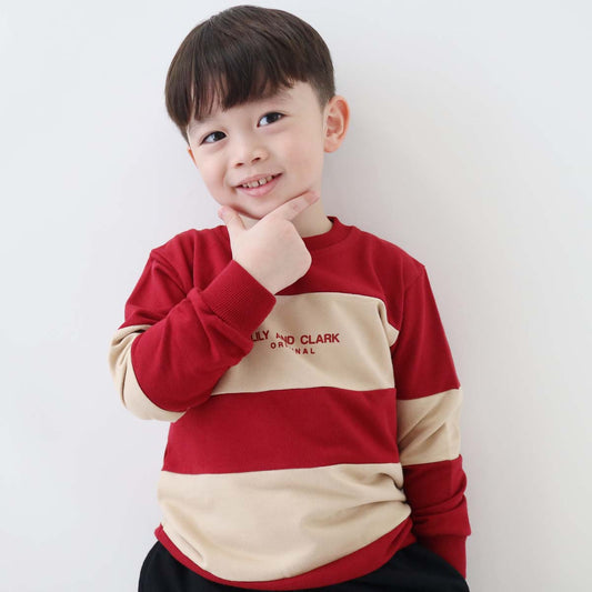 Lily And Clark Sweater Anak Unisex Warna Maroon Combine - ST34-MAROON
