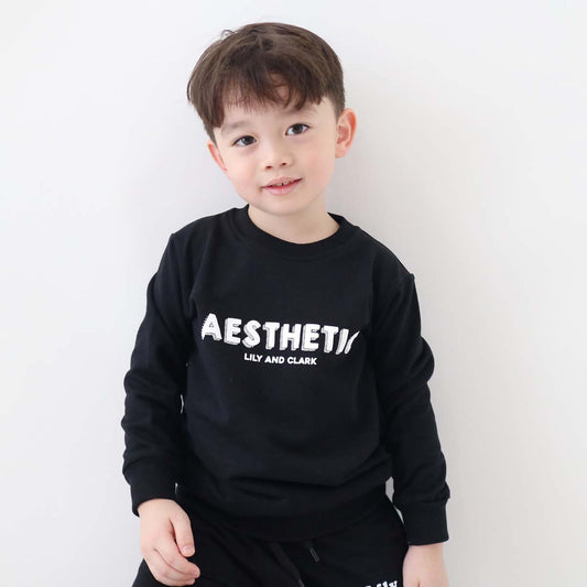 Lily And Clark Sweater Anak Unisex Warna Hitam - ST33-HITAM