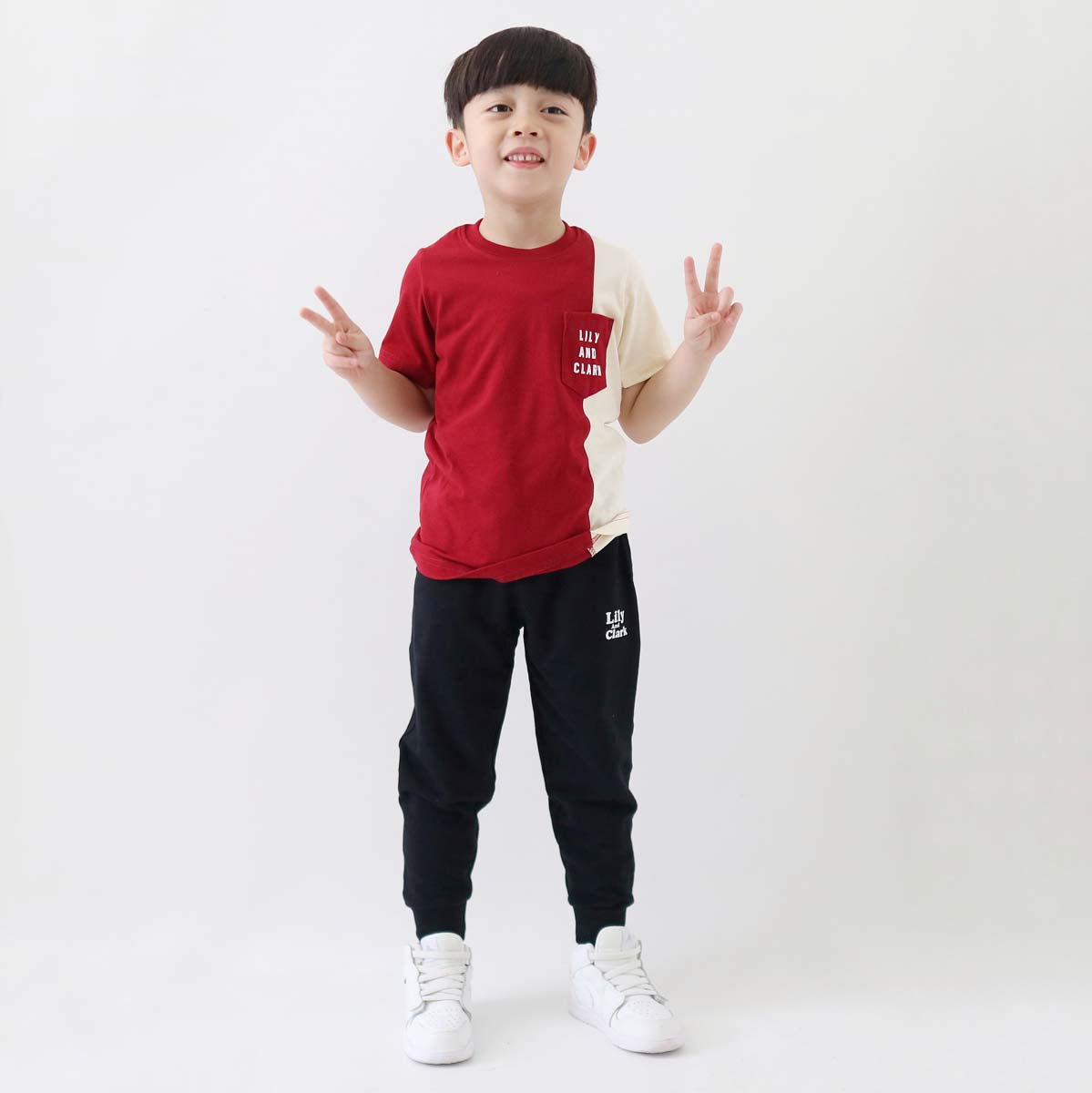 Lily And Clark Kaos Anak Unisex Warna Maroon combine - KLC94-MAROON