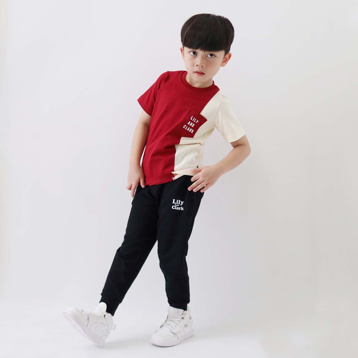 Lily And Clark Kaos Anak Unisex Warna Maroon combine - KLC94-MAROON