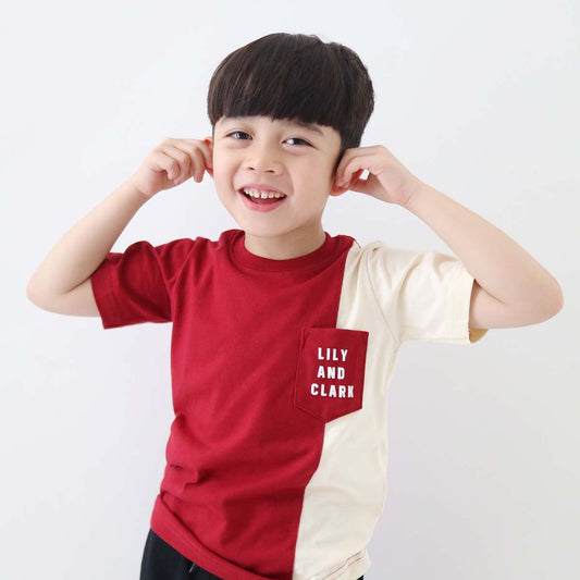 Lily And Clark Kaos Anak Unisex Warna Maroon combine - KLC94-MAROON