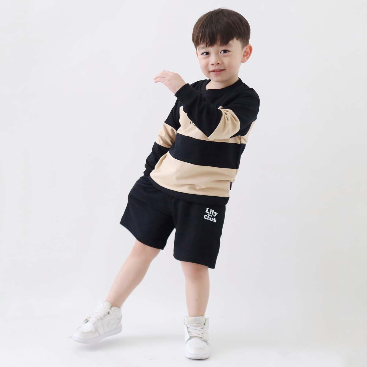 Lily And Clark Sweater Anak Unisex Warna Hitam Combine - ST34-HITAM