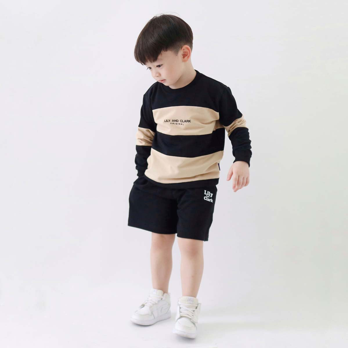 Lily And Clark Sweater Anak Unisex Warna Hitam Combine - ST34-HITAM