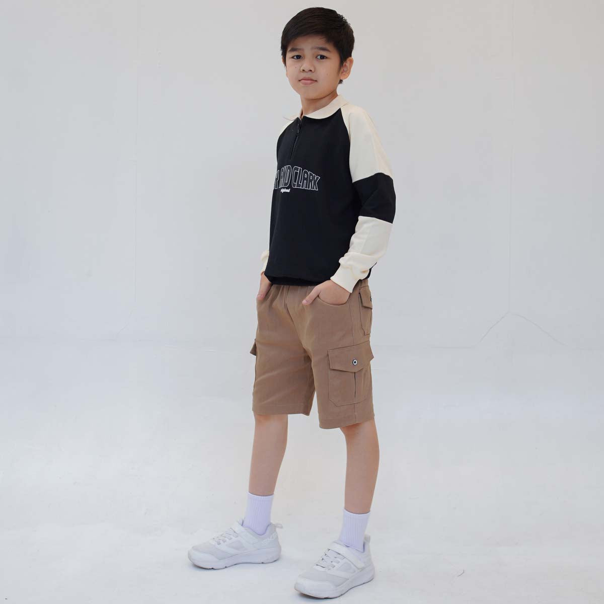 Lily And Clark Sweater Half Zip Anak Warna Hitam - SHZ02-HITAM