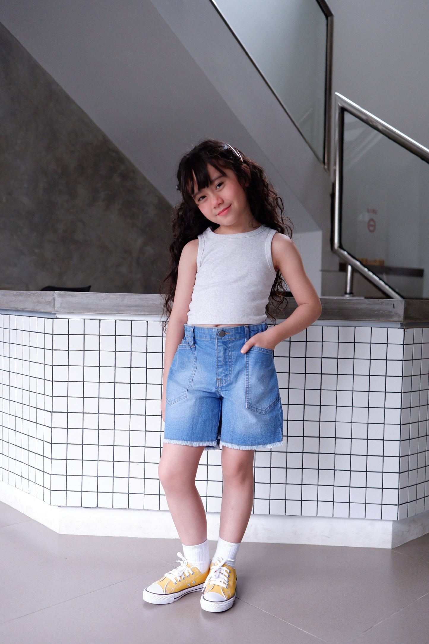 LILY AND CLARK Celana Jeans Pendek Anak Perempuan JC01