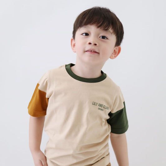 LILY AND CLARK KAos Anak Laki-Laki warna Khaky Combine KLC124