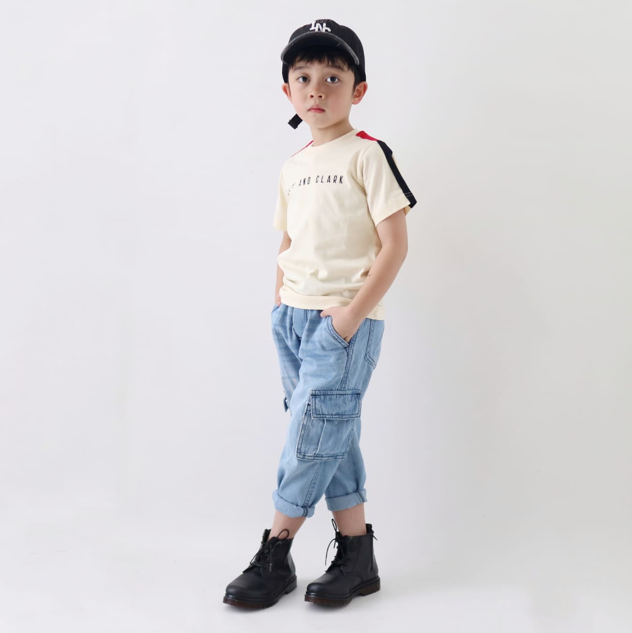 Lily and Clark Kaos anak unisex warna cream combine-KLC132