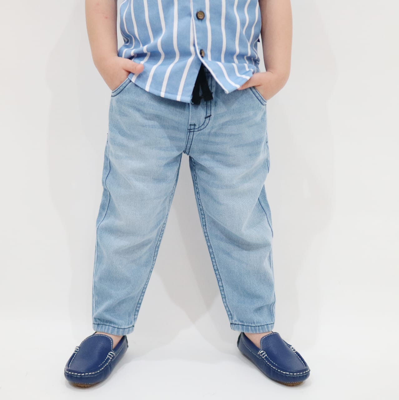 LILY AND CLARK Celana Jeans anak Baggy Basic Whisker | JBB02 V2
