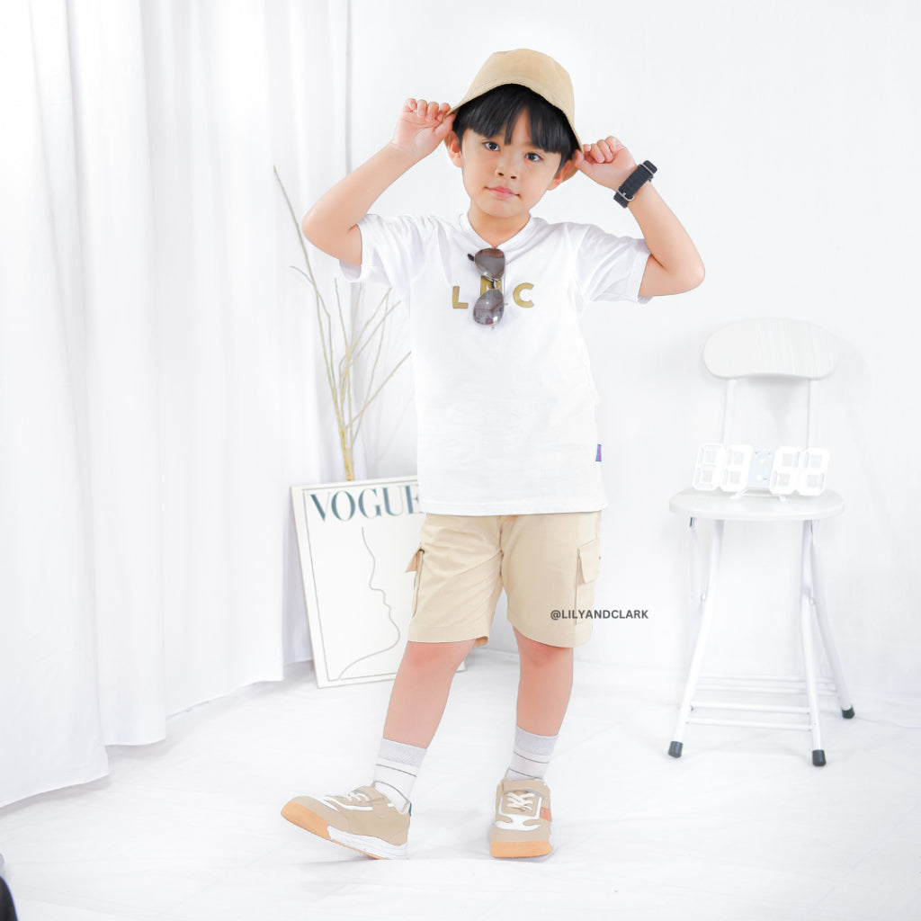 Celana Cargo Pendek Anak Cream - CAP01