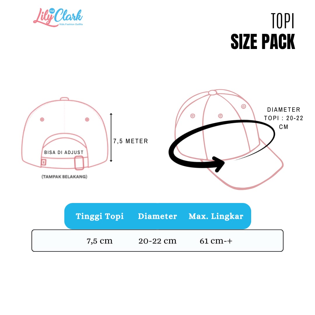 Lily And Clark Topi Baseball Anak Unisex PREMIUM V2 Warna Khaki -TB18-KHAKI